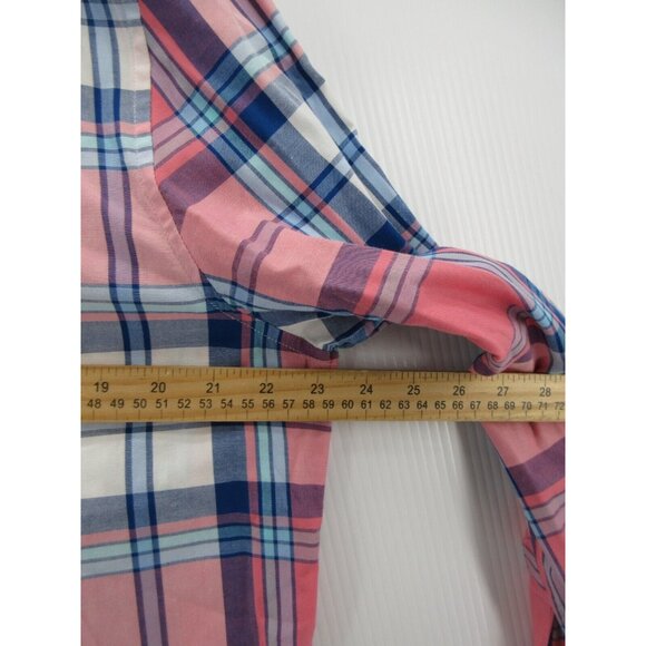 Vineyard Vines Shirt Large Pink Button Up Plaid Slim Fit Whale Shirt - Picture 6 of 10